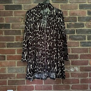 Sun Kim | Animal Print Zip Pocket Jacket/Tunic -large -46 chest -33” long